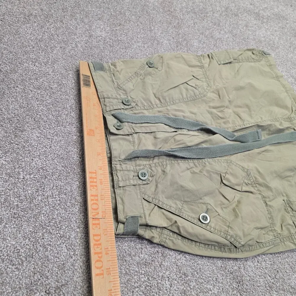 Y2K Gorpcore Indie Gap Surplus Women's Cargo Mini Skirt Sz 1 Olive Green Cotton